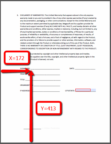 Page Coordinates