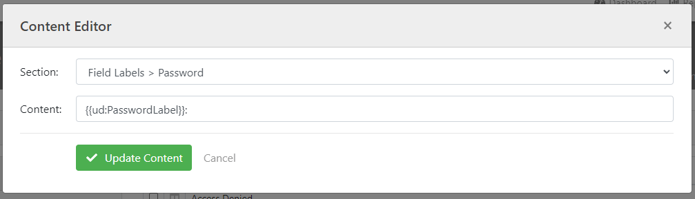 Password Label Placeholder