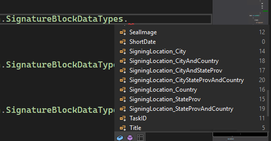 Signing Location Options